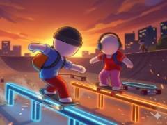 滑板双人跑酷 - crazygames