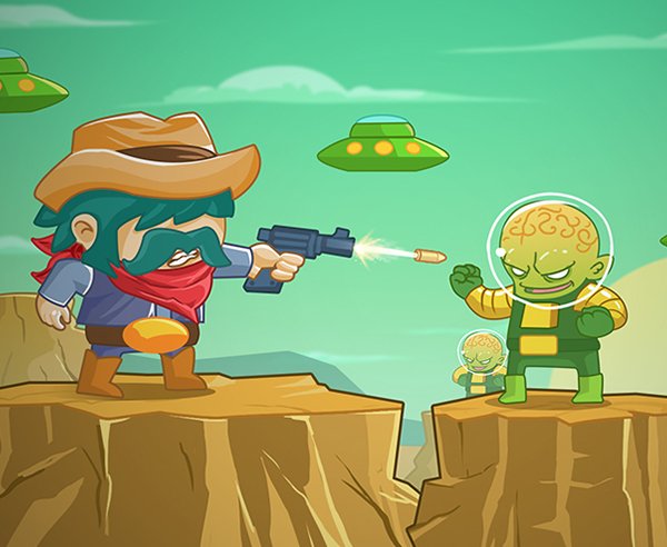 牛仔 vs. 火星人 - crazygames,crazy games,free games,h5 game, free play,free crazy games